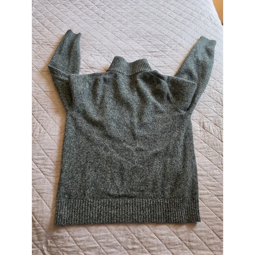 J.Crew Lambswool 1/4 zip GRAY preppy Old Money Quiet Luxury Sweater sz M‎